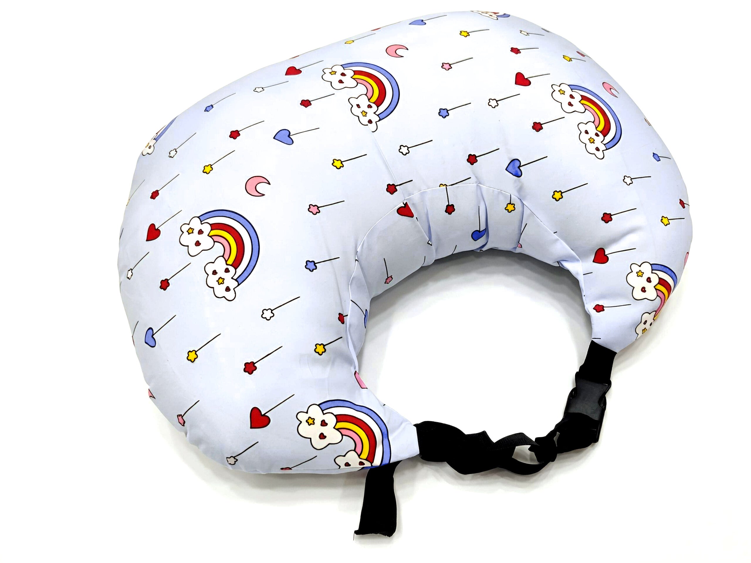 Sky Blue Rainbow Print Feeding Pillow