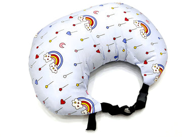 Sky Blue Rainbow Print Feeding Pillow