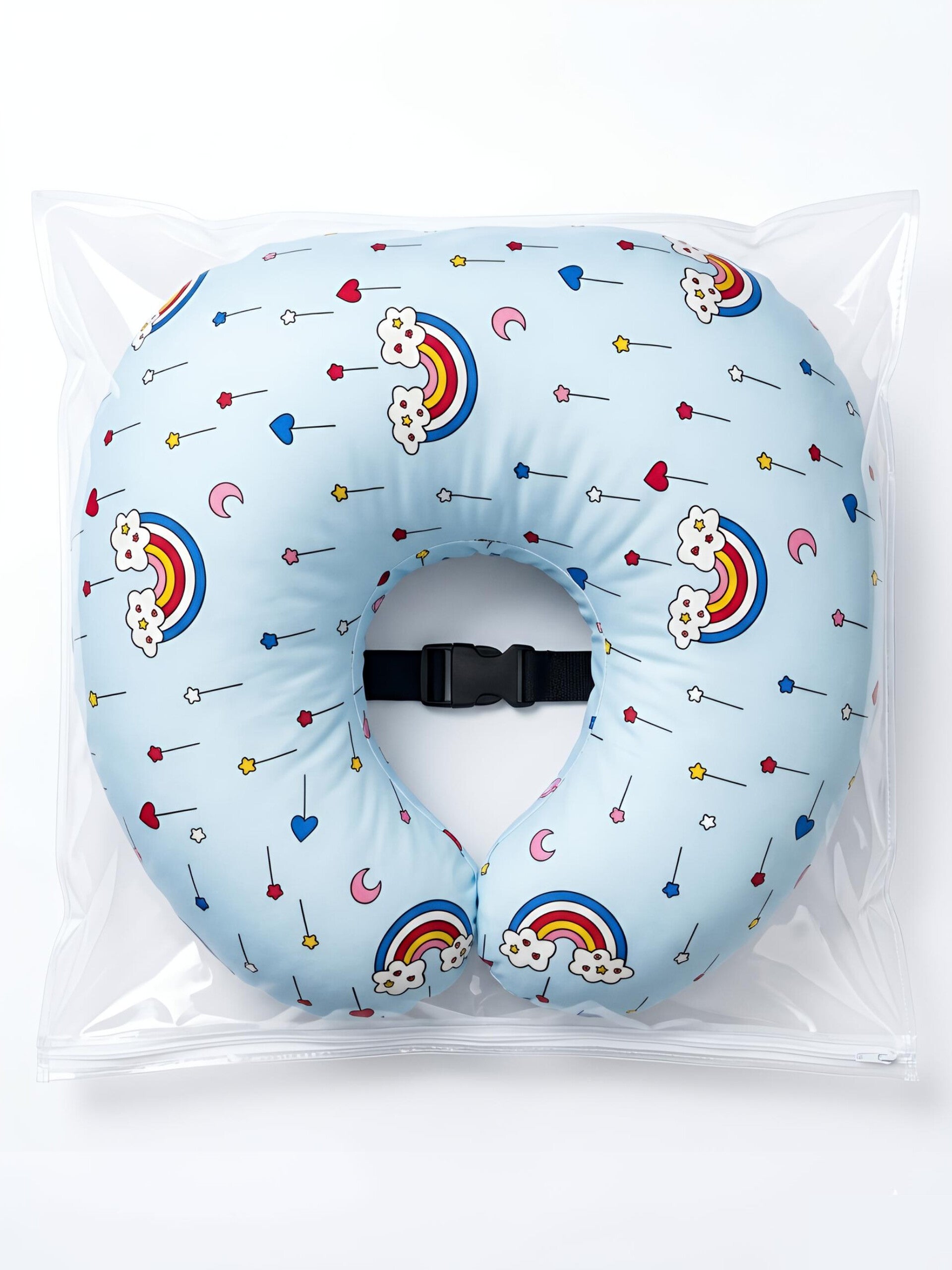 Sky Blue Rainbow Print Feeding Pillow