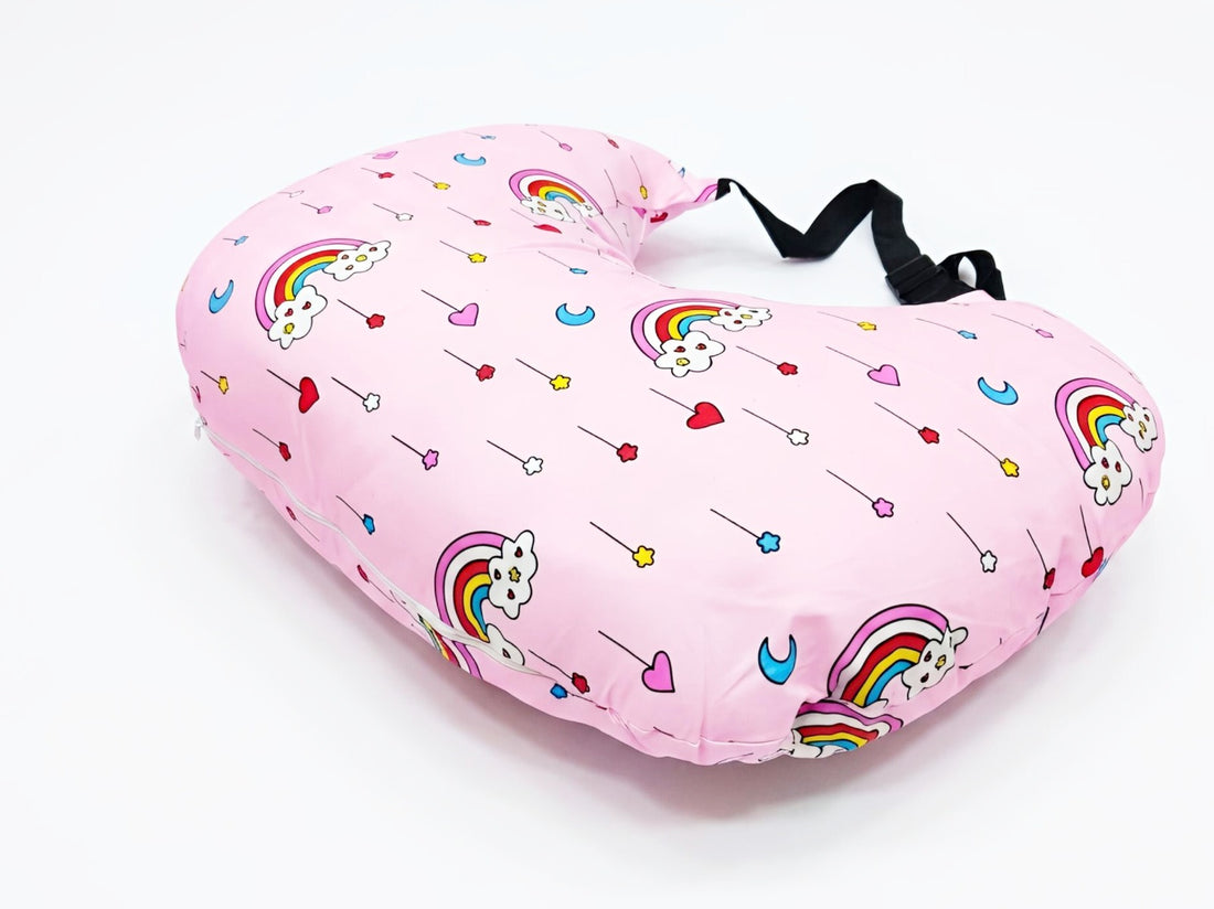 Pink Rainbow Print Feeding Pillow – Cute Baby Design