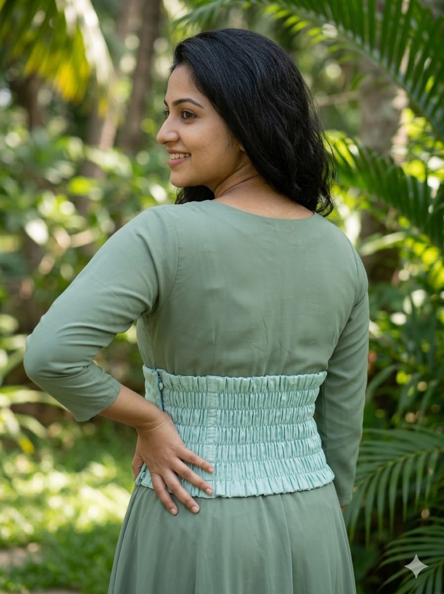 Seafoam Elegance Ruched Tummy Support Belt