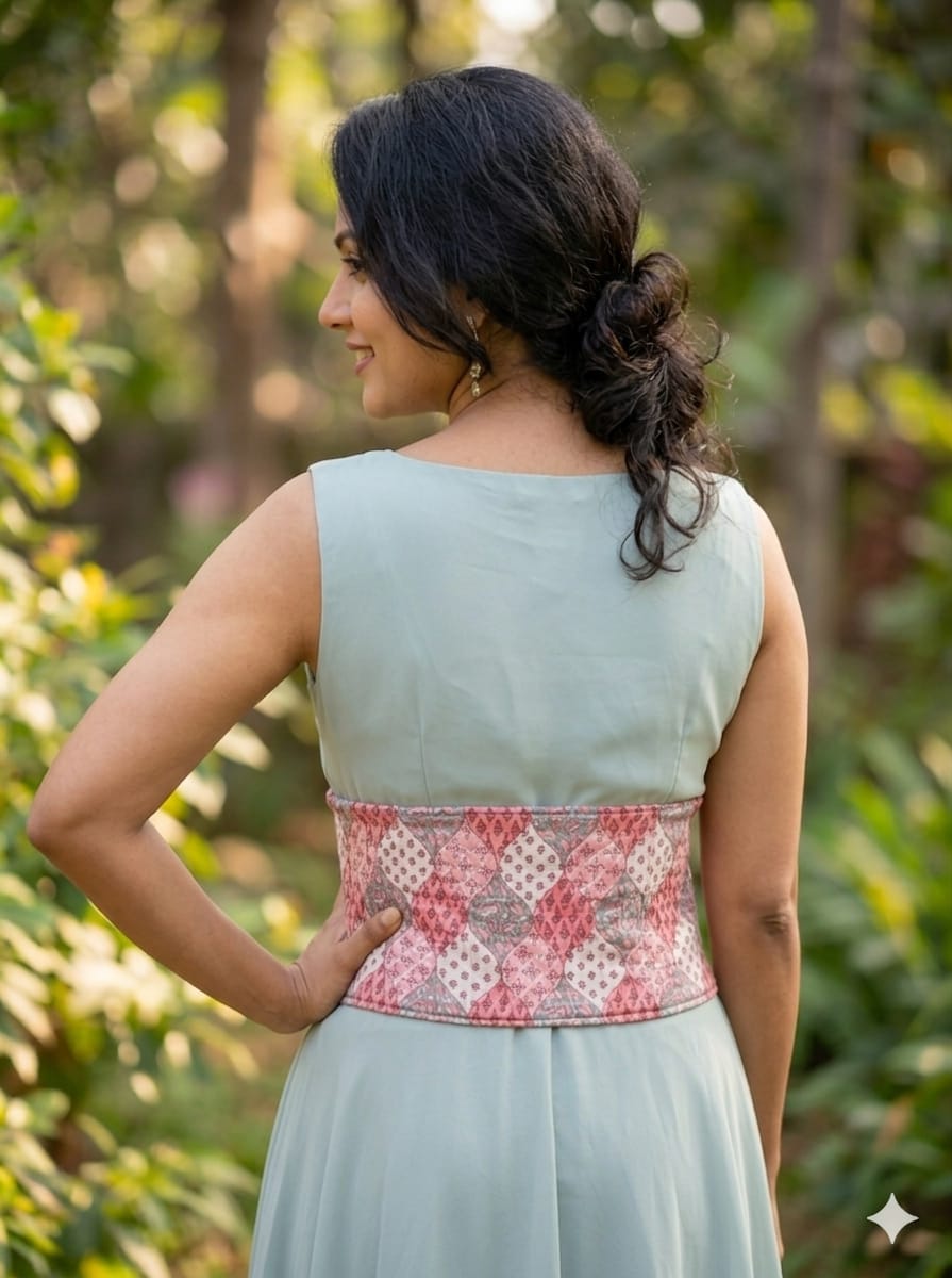 Blushing Petals Ethnic Print Tummy Shaper