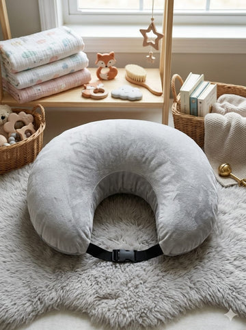 Premium Light Grey Velvet Feeding Pillow